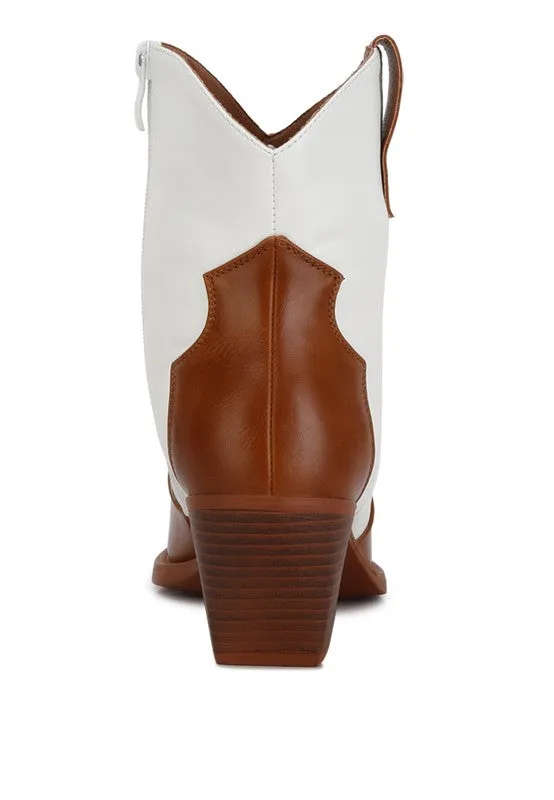 Tan/White Two-Tone Side Zip Wales Bootie