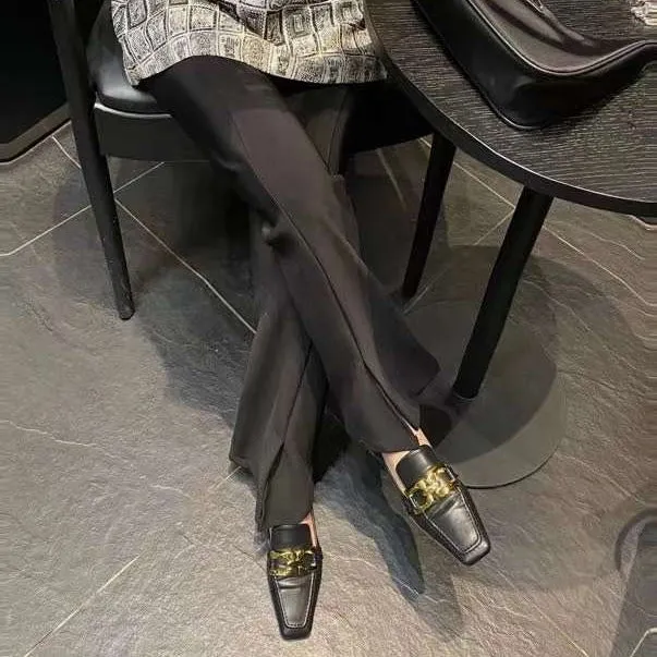 Tara Square Toe Buckle Loafers