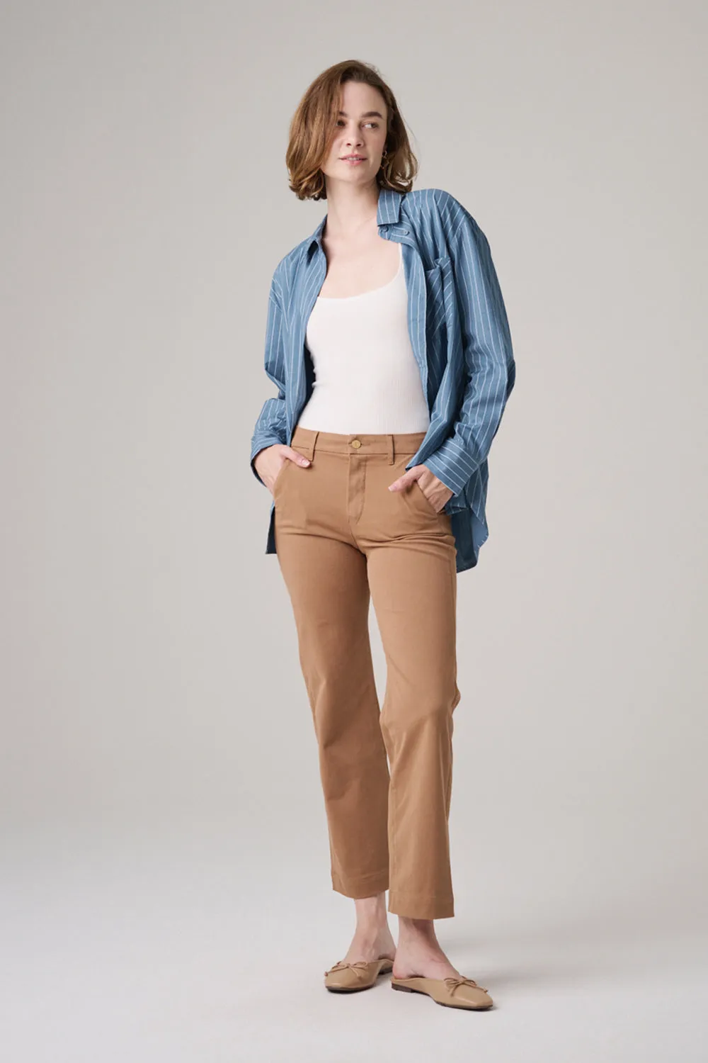 The Malibu Wide Chino Cropped  |  Camel