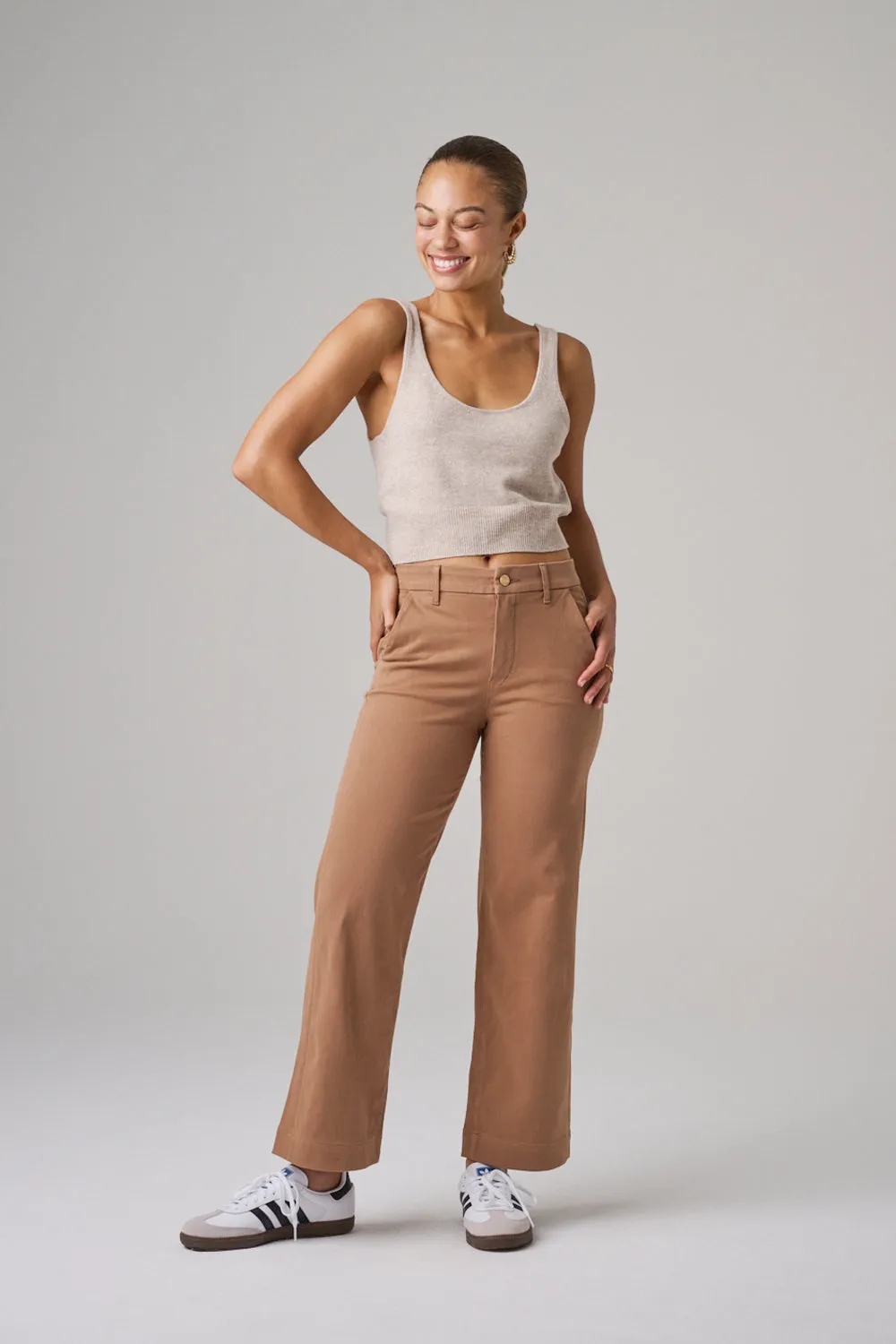 The Malibu Wide Chino Cropped  |  Camel
