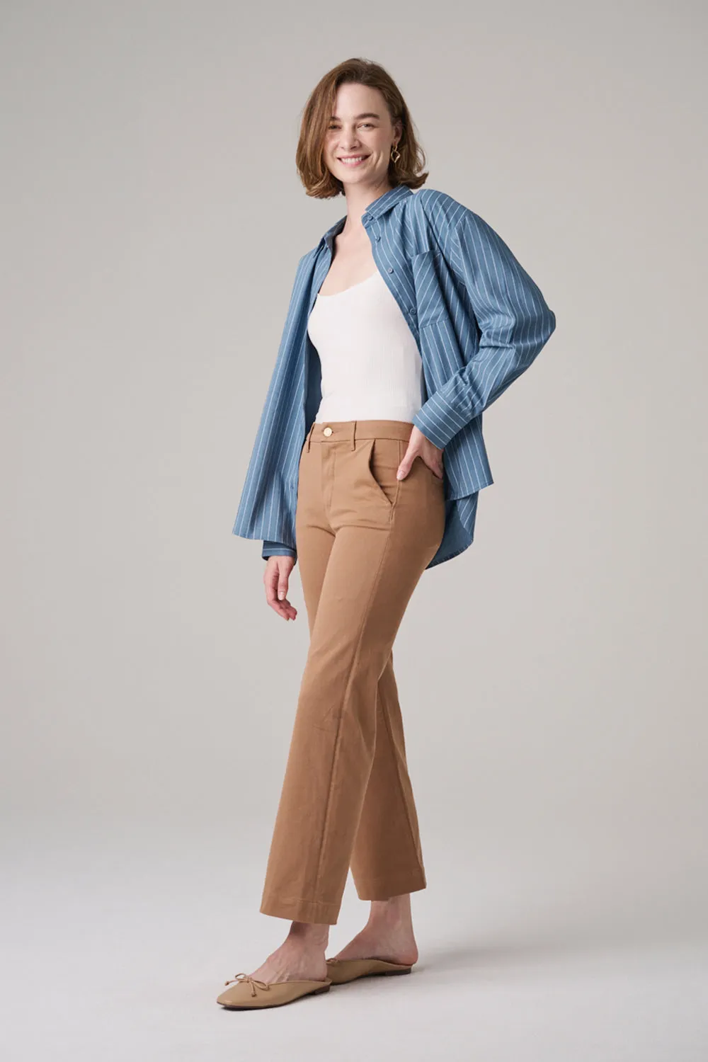 The Malibu Wide Chino Cropped  |  Camel