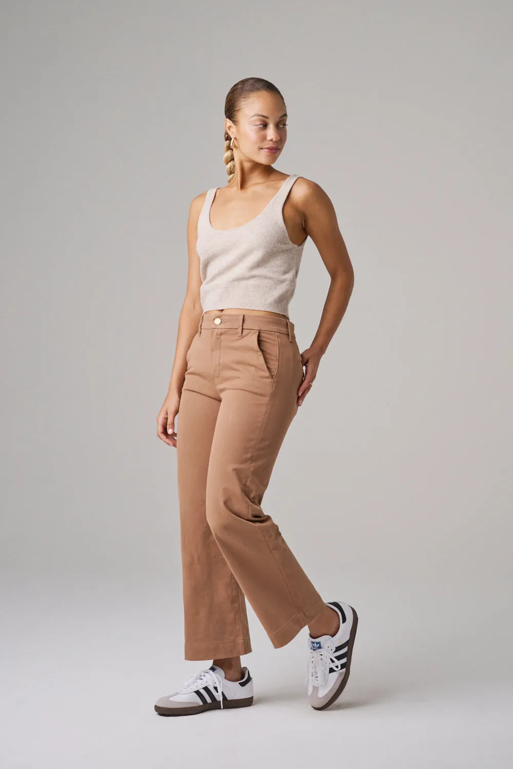 The Malibu Wide Chino Cropped  |  Camel