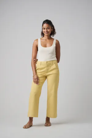 The Malibu Wide Chino Cropped  |  Marigold