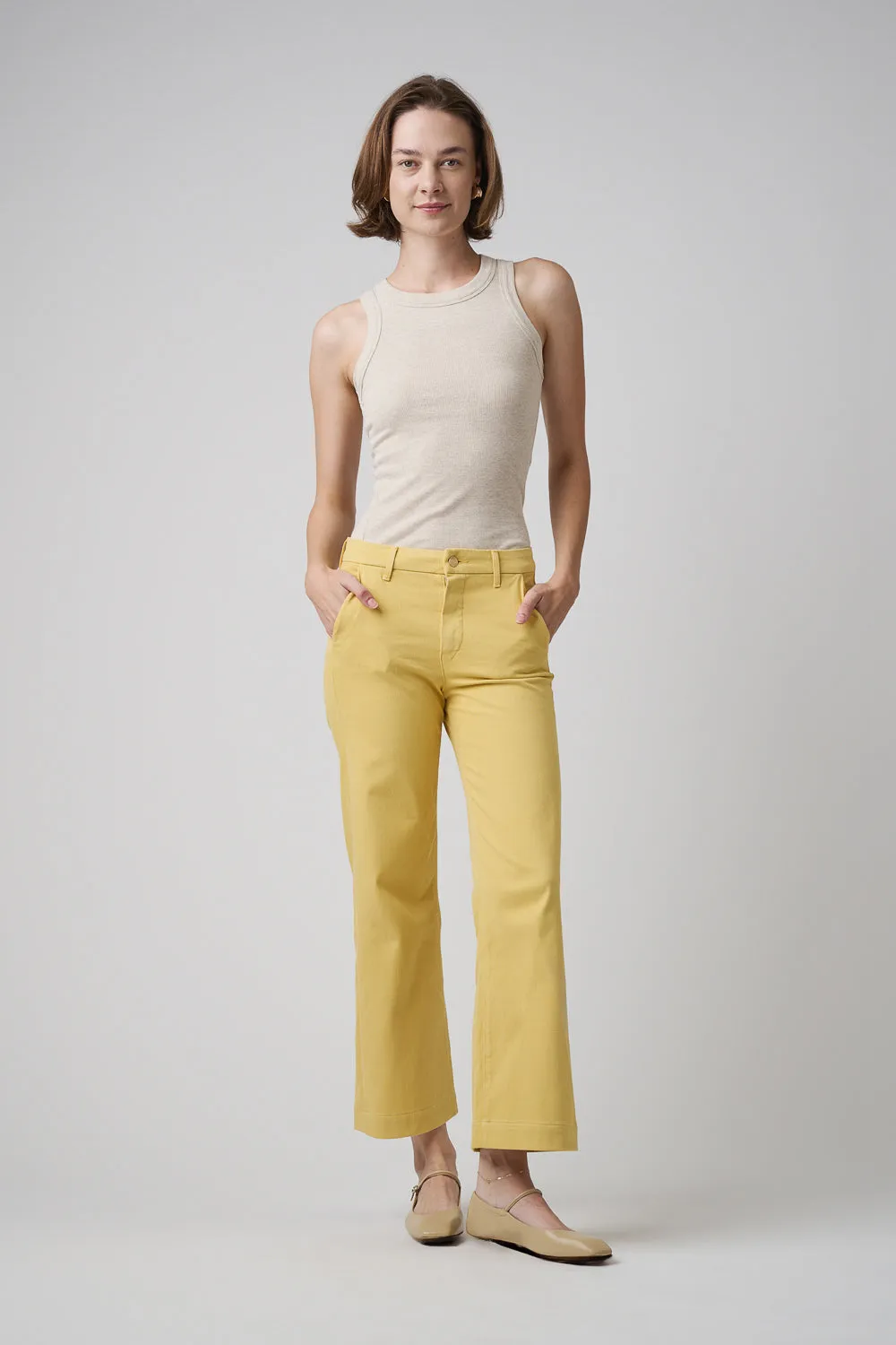 The Malibu Wide Chino Cropped  |  Marigold