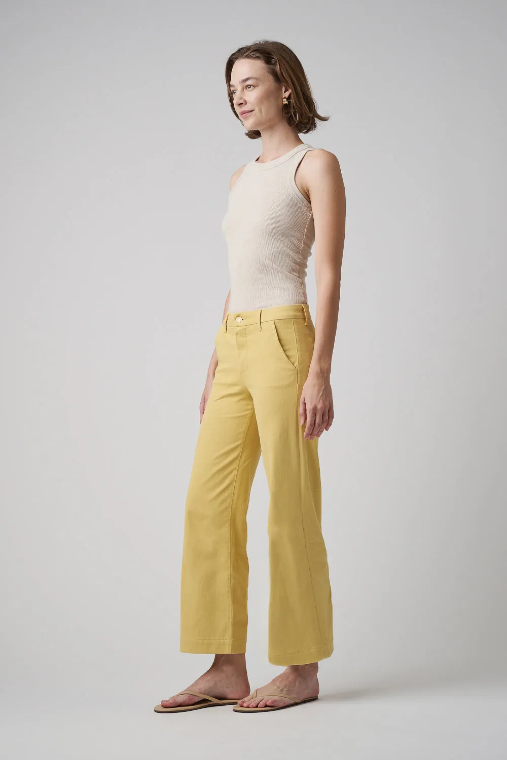The Malibu Wide Chino Cropped  |  Marigold