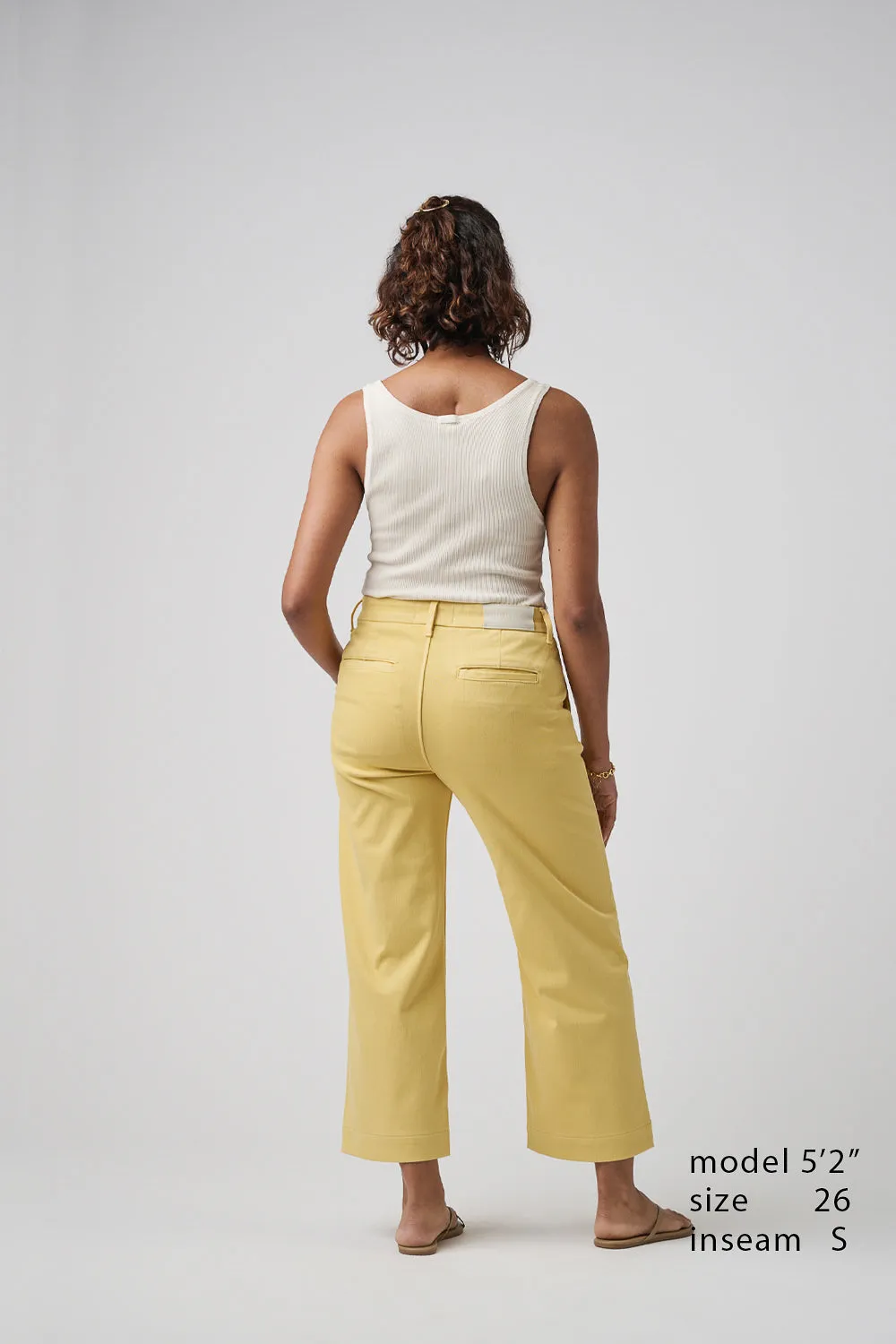 The Malibu Wide Chino Cropped  |  Marigold