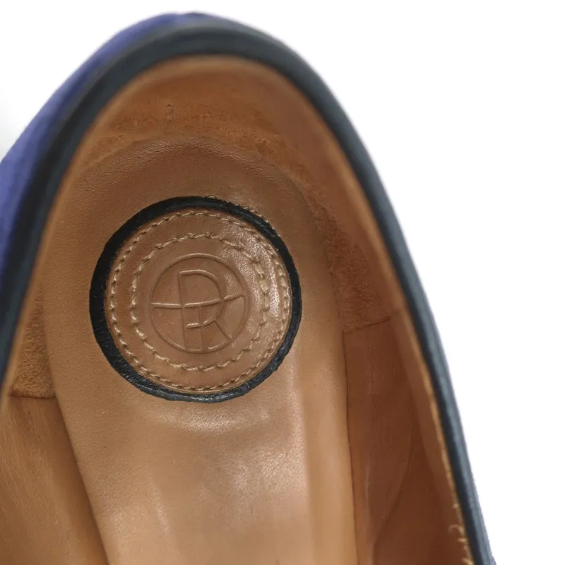 The Row Ava Mary Jane Flats Navy Velvet Size 38.5