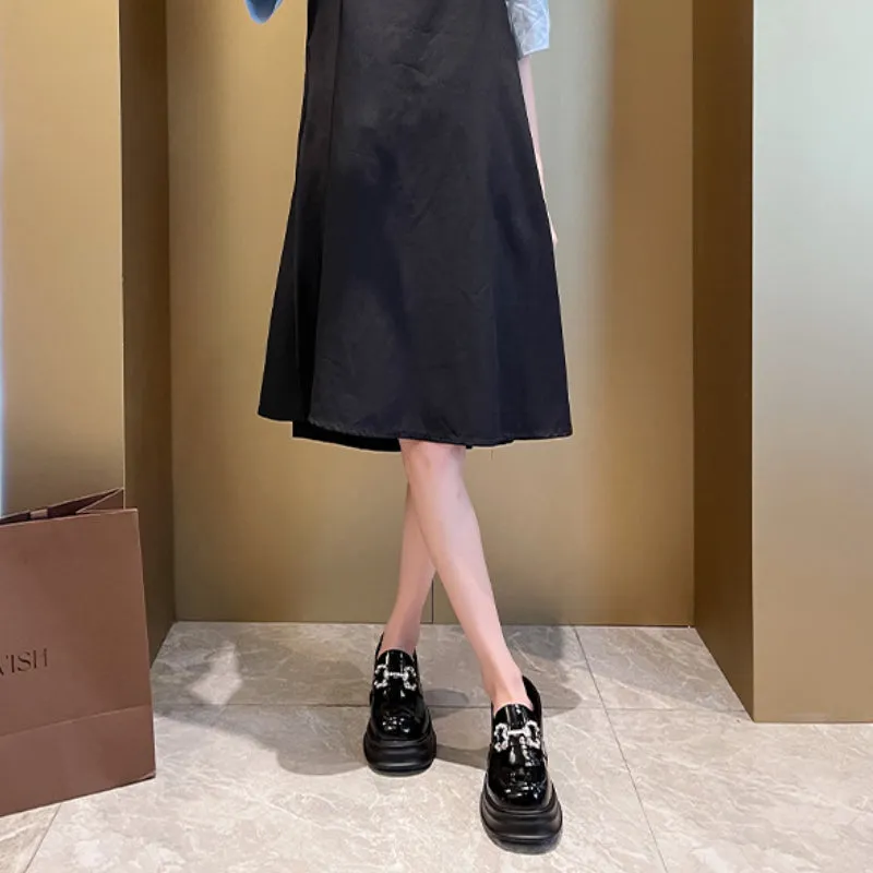 Thick Sole Loafers Plus Size Women's Shoes