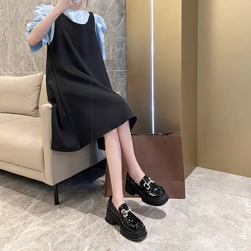 Thick Sole Loafers Plus Size Women's Shoes