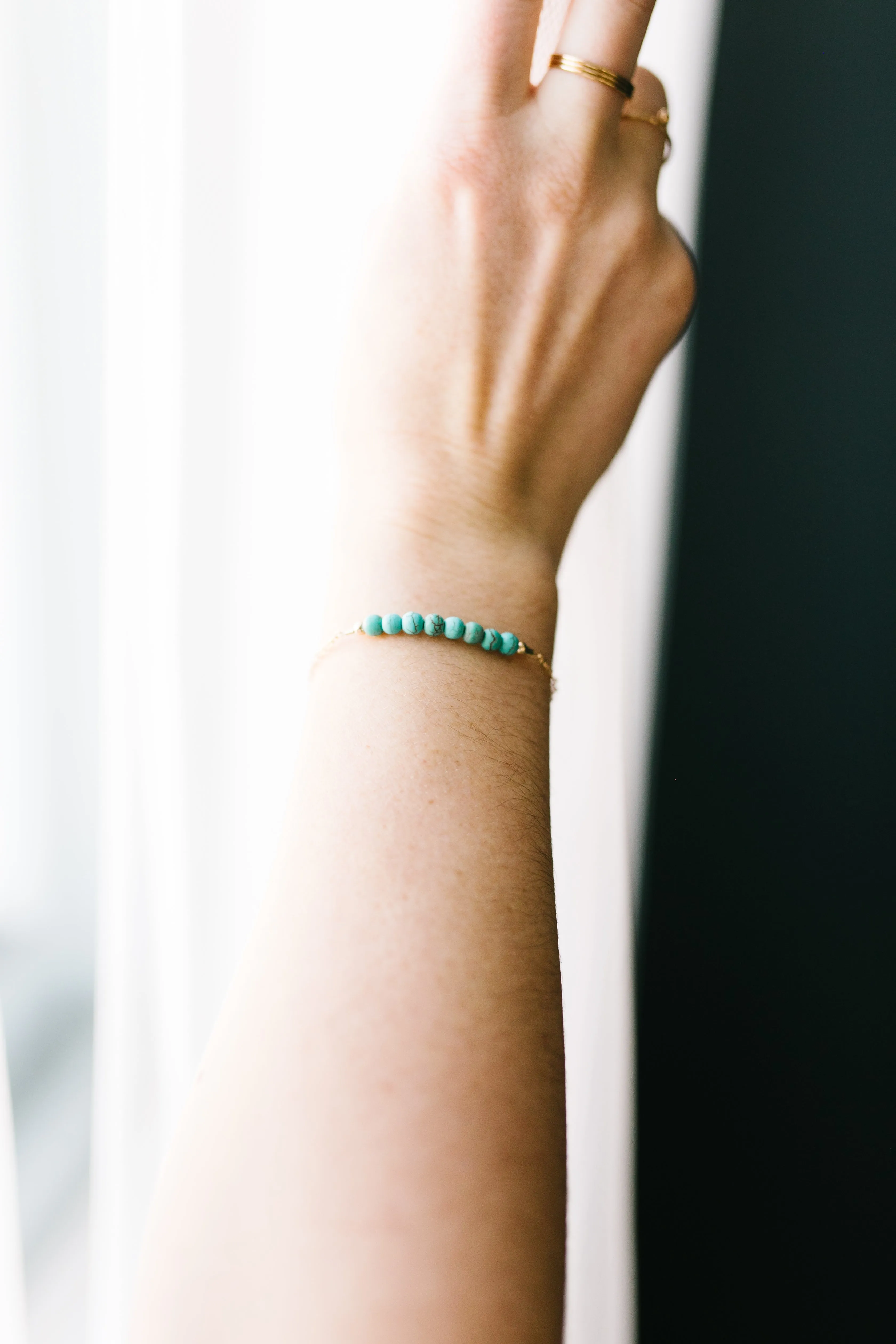 Turquoise Adult Chain Bracelet (4MM beads)