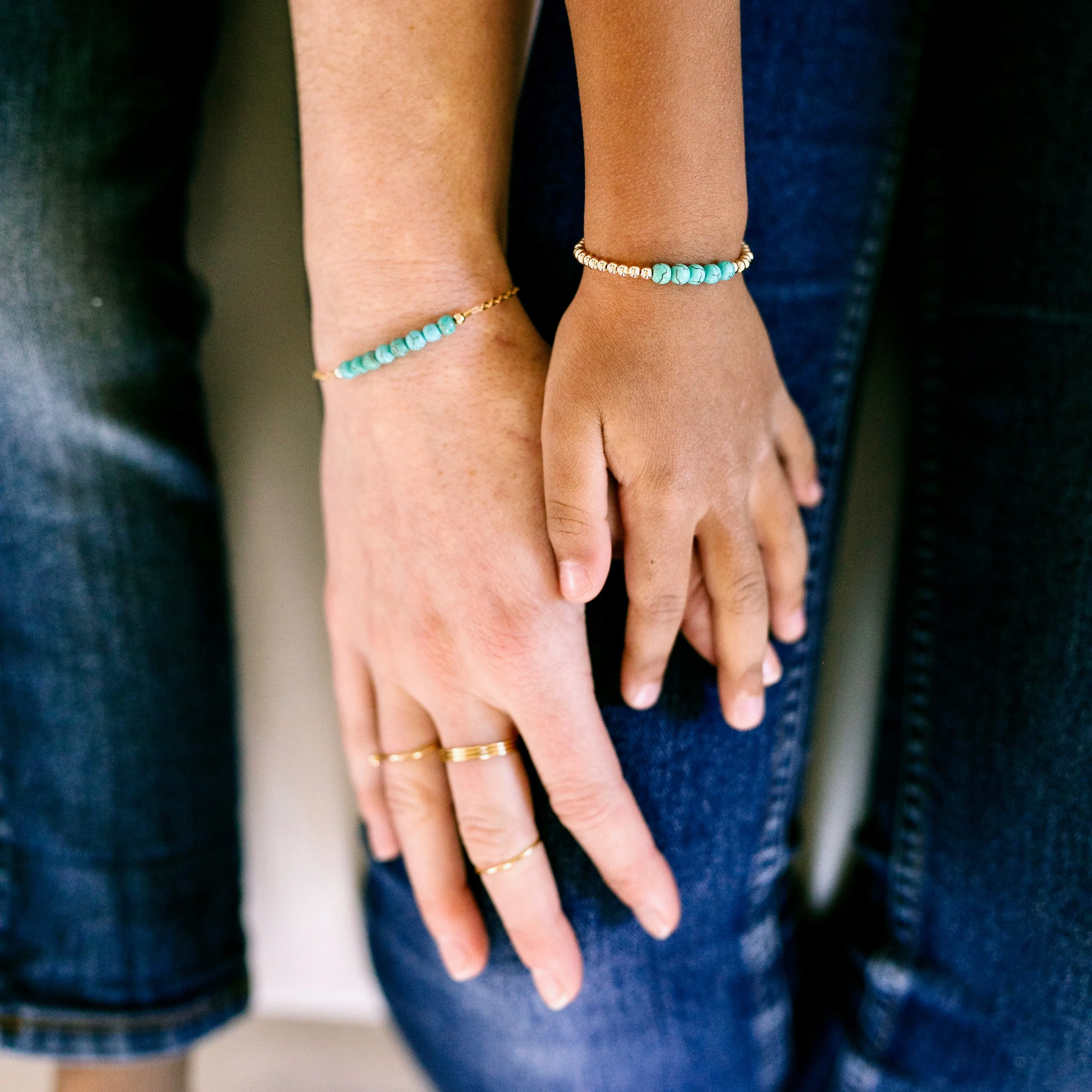 Turquoise Adult Chain Bracelet (4MM beads)