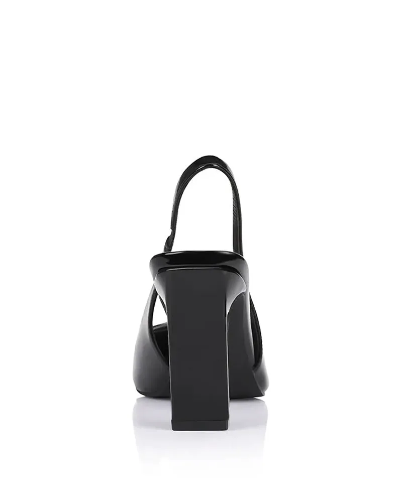 Verali Konga Slingback Block Heels - Patent
