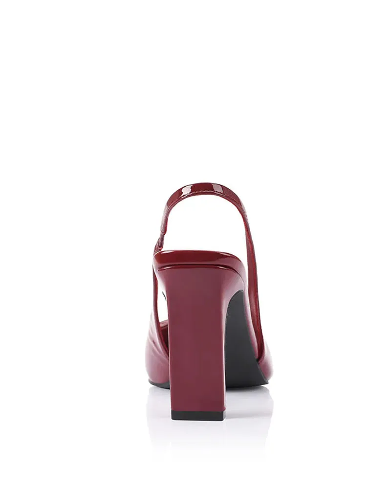 Verali Konga Slingback Block Heels - Patent