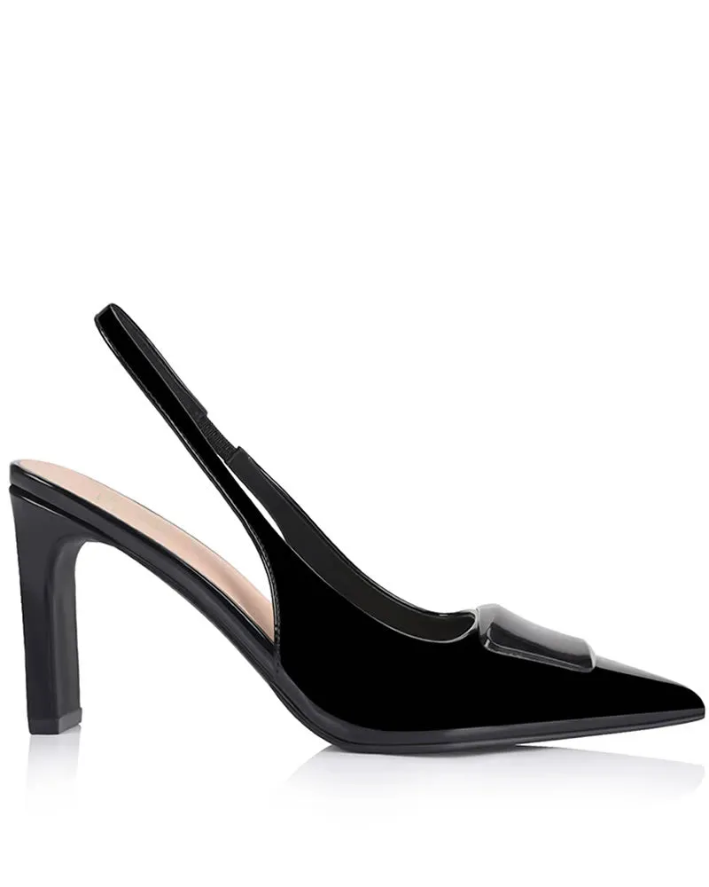 Verali Konga Slingback Block Heels - Patent