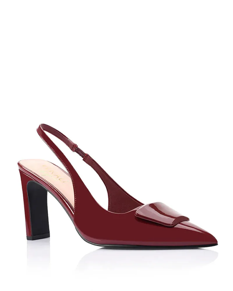 Verali Konga Slingback Block Heels - Patent