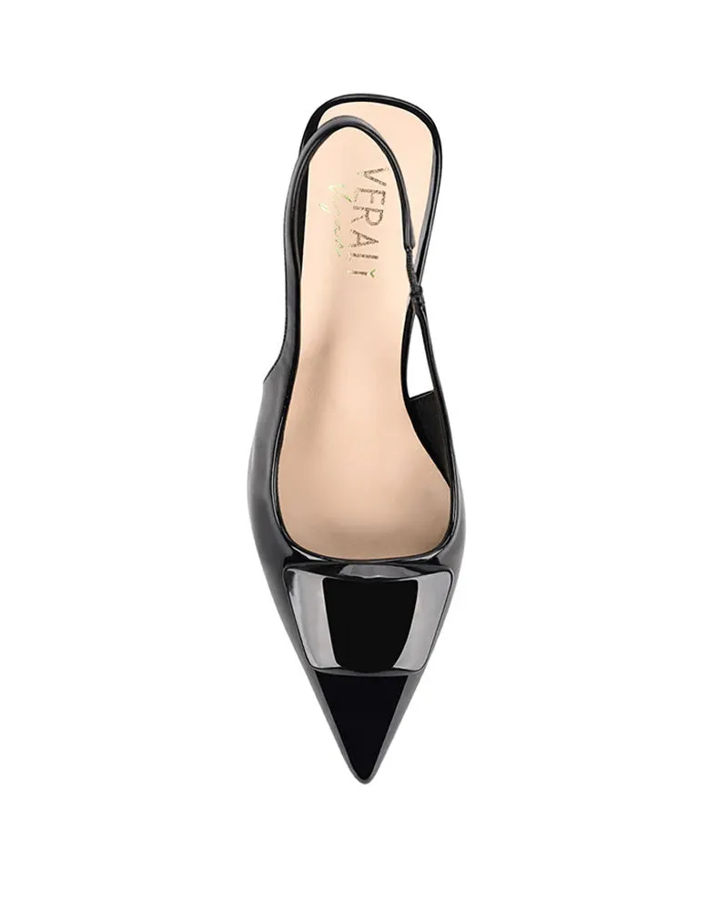 Verali Konga Slingback Block Heels - Patent
