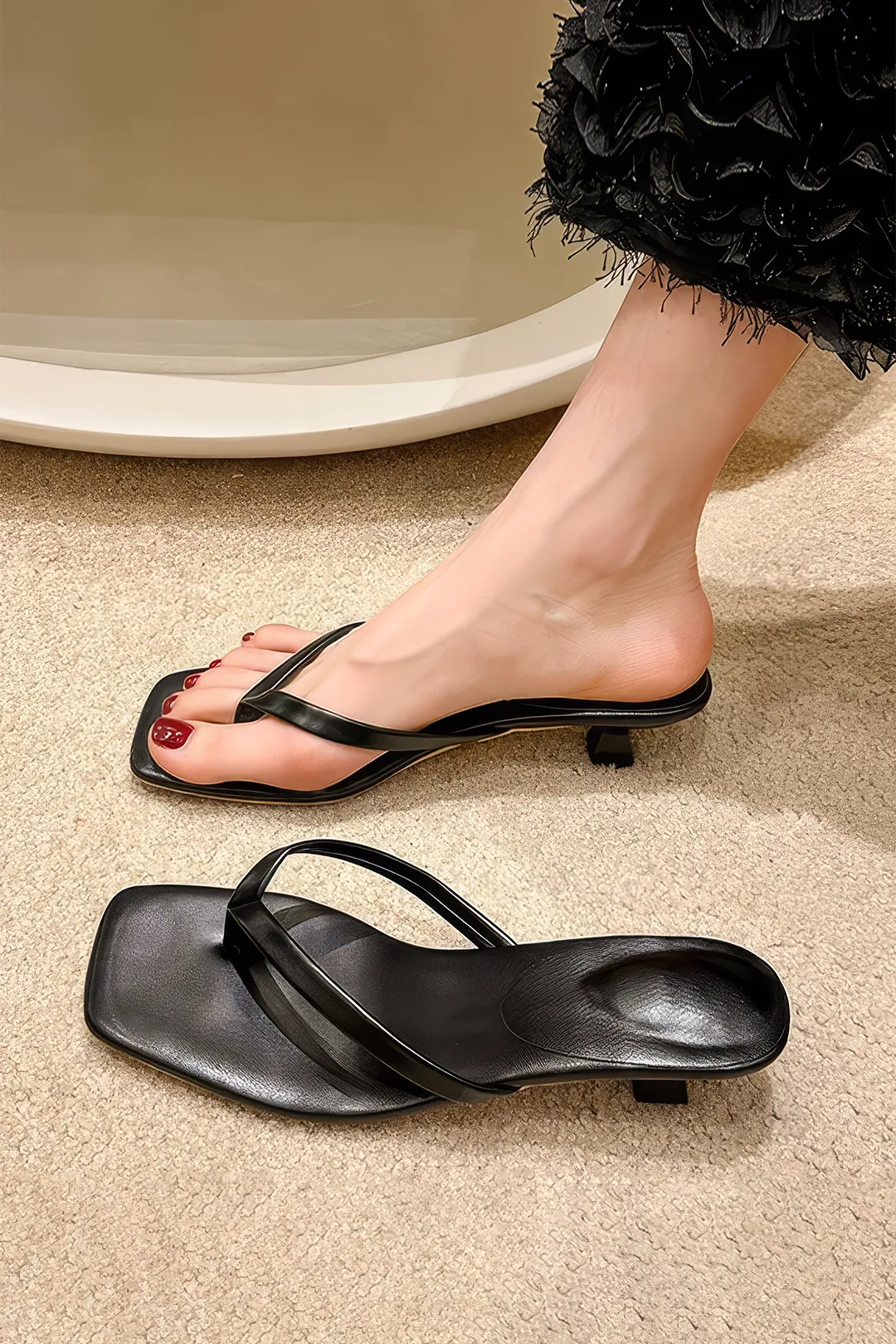 Vesper - Modern Square Toe Look Woman's Heeled Sandals