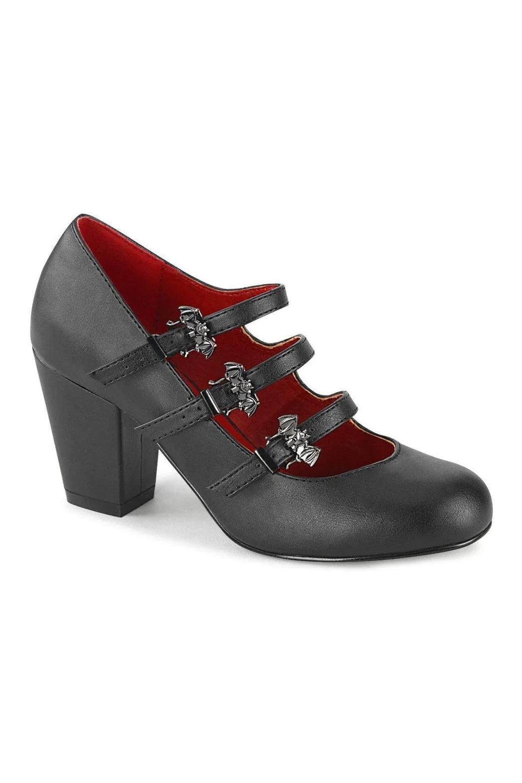 VIVIKA-38 Mary Jane | Black Faux Leather