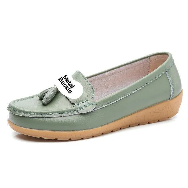 women shoes women flats genuine leather loafers casual ladies shoes