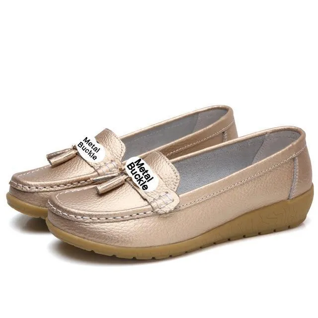 women shoes women flats genuine leather loafers casual ladies shoes