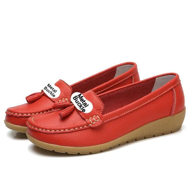 women shoes women flats genuine leather loafers casual ladies shoes