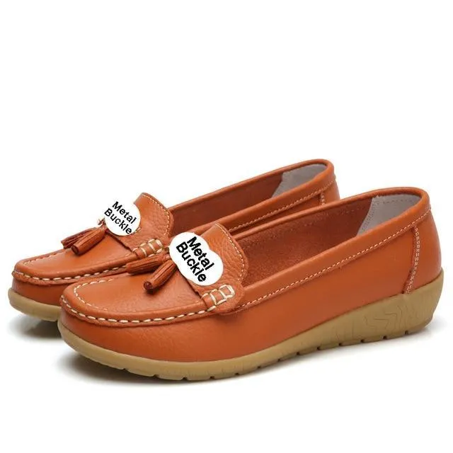 women shoes women flats genuine leather loafers casual ladies shoes