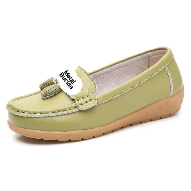women shoes women flats genuine leather loafers casual ladies shoes
