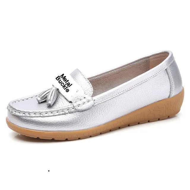 women shoes women flats genuine leather loafers casual ladies shoes