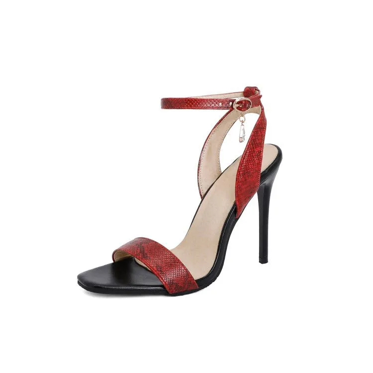 Women's Ankle Strap Buckle High Heel Stiletto Sandals