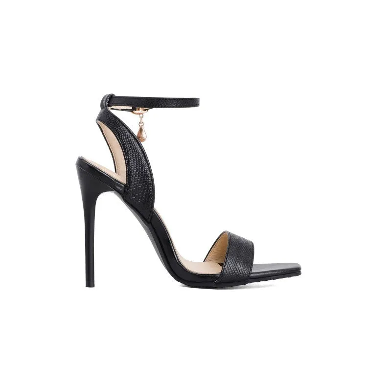 Women's Ankle Strap Buckle High Heel Stiletto Sandals