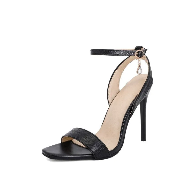 Women's Ankle Strap Buckle High Heel Stiletto Sandals
