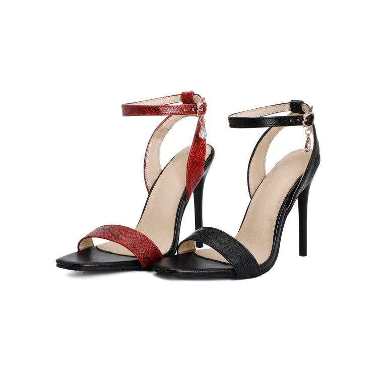 Women's Ankle Strap Buckle High Heel Stiletto Sandals