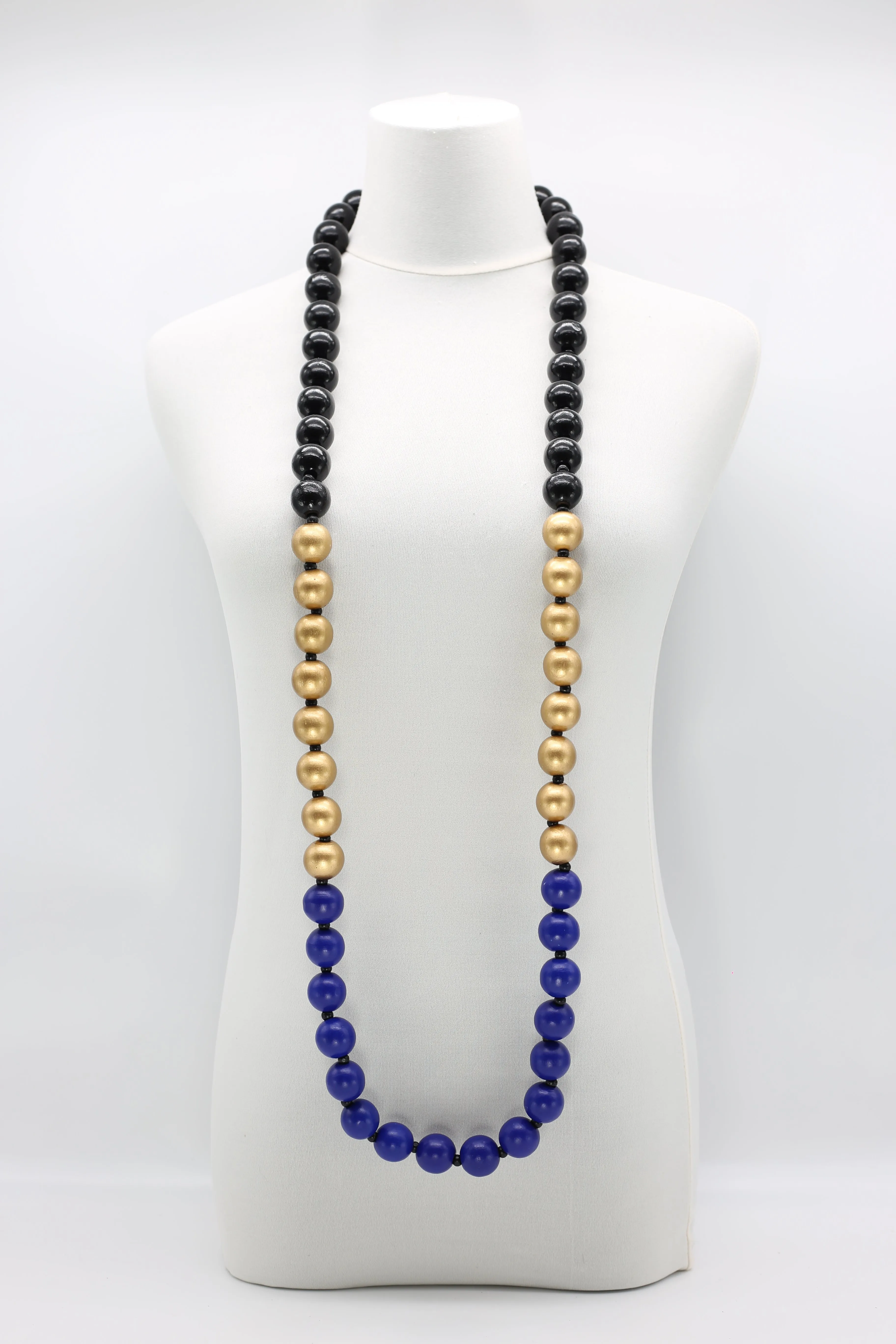 Wooden Beads Colour Block Necklace