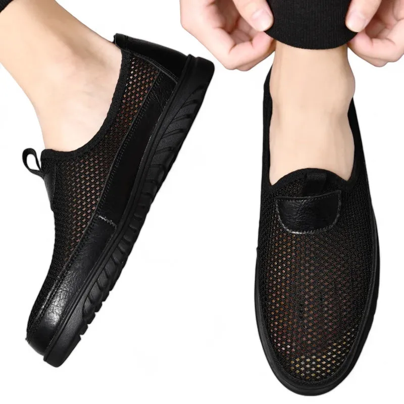 Woven Mesh Derby Loafers