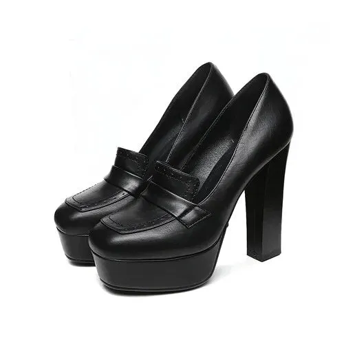 Zogeer Super High Round Toe Platform Heels