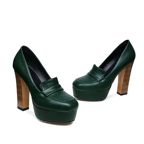 Zogeer Super High Round Toe Platform Heels
